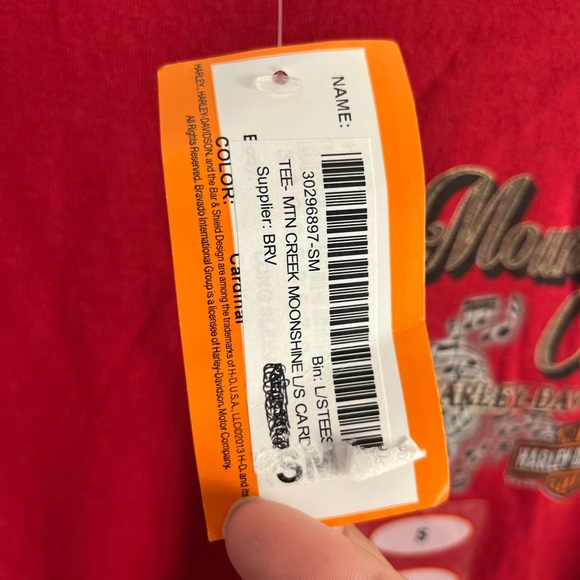 NWT Harley Davidson Mtn Creek Moonshine tee size small Red Printed Georgia - Picture 4 of 4